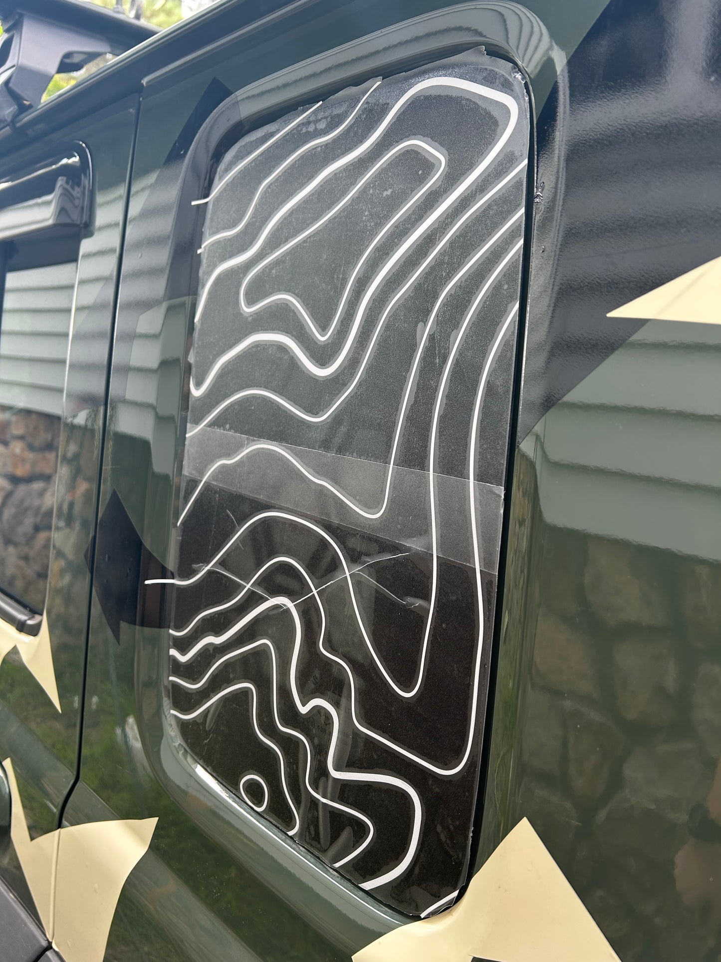 Topographic Rear Quarter Window Overlay - Vinyl - Sold as a Pair