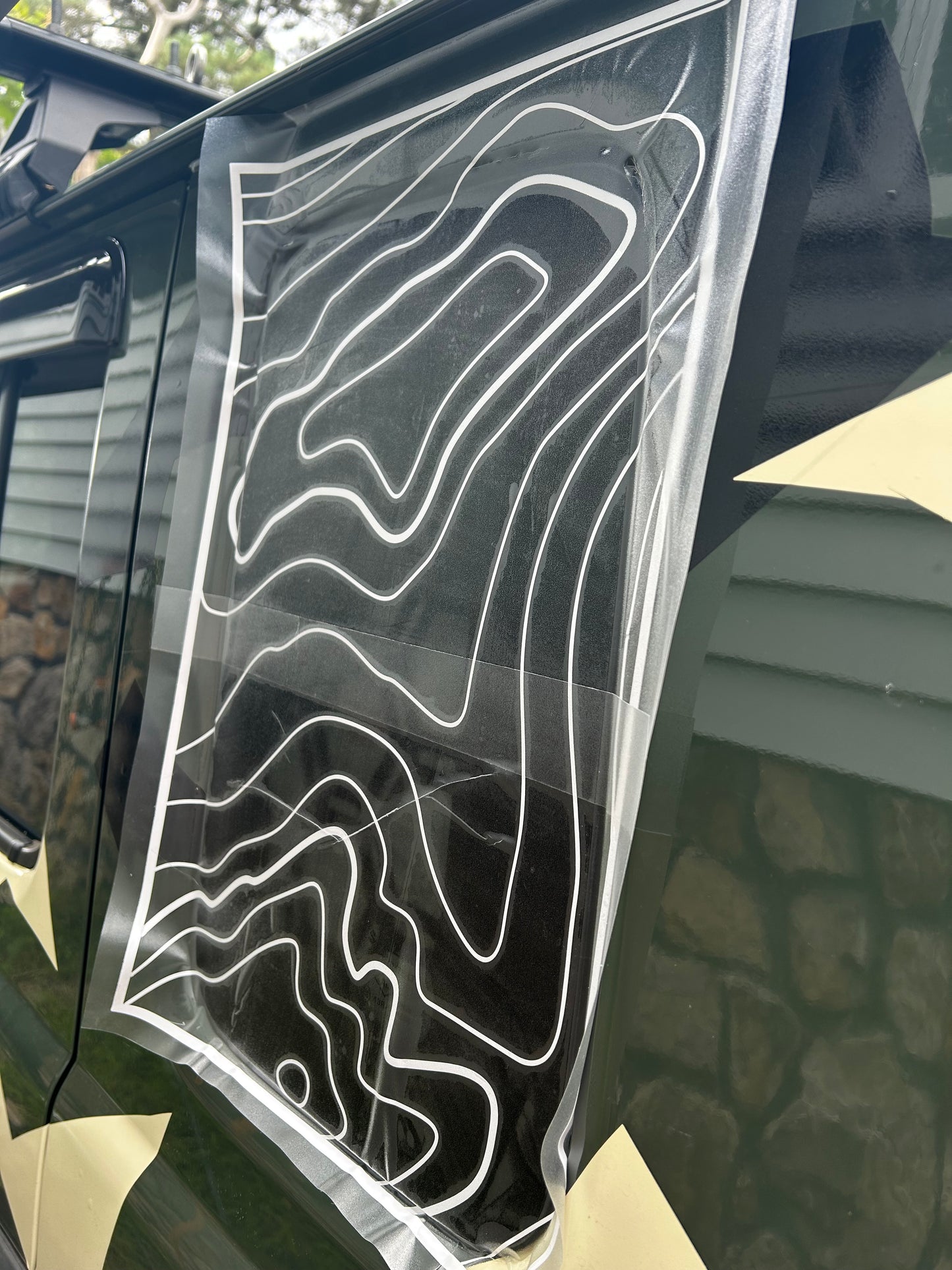 Topographic Rear Quarter Window Overlay - Vinyl - Sold as a Pair