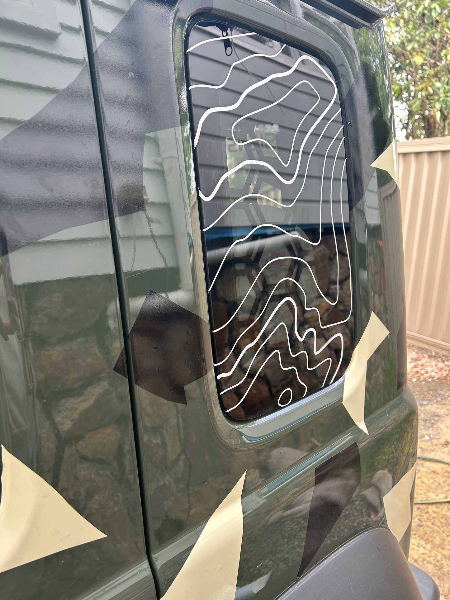 Topographic Rear Quarter Window Overlay - Vinyl - Sold as a Pair